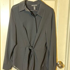 INC International Concepts Black Button Down Shirt